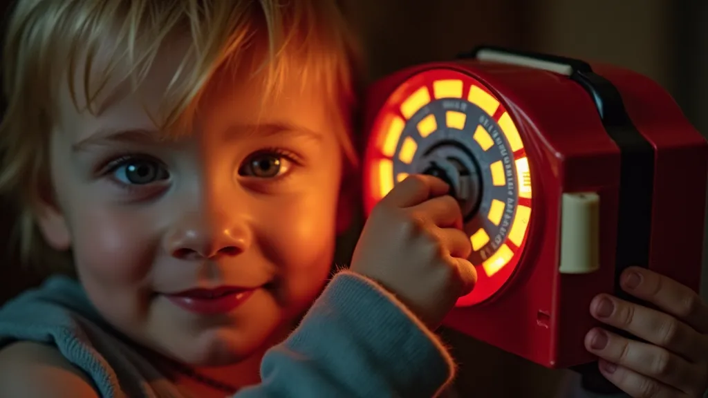 Child using a vintage View-Master