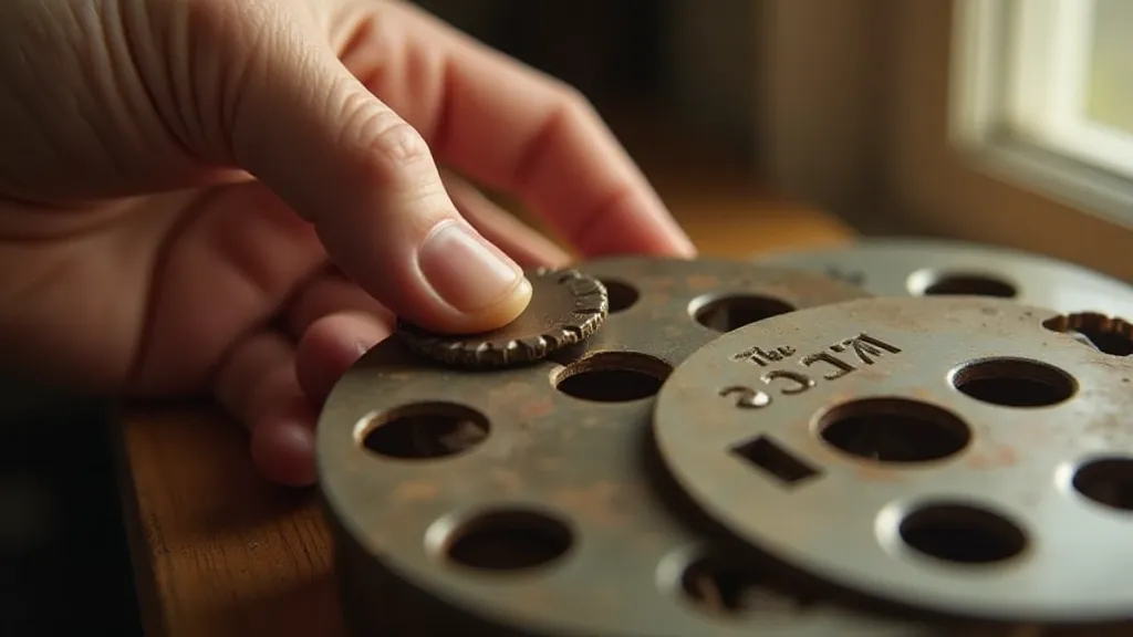 Hand turning a vintage View-Master reel