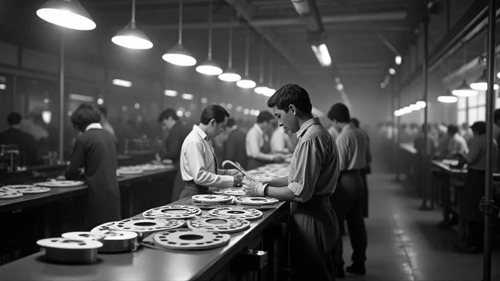 Factory workers assembling View-Master reels