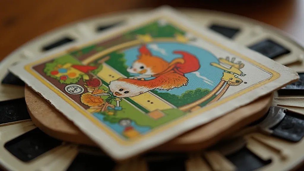 Vintage View-Master reel close-up.