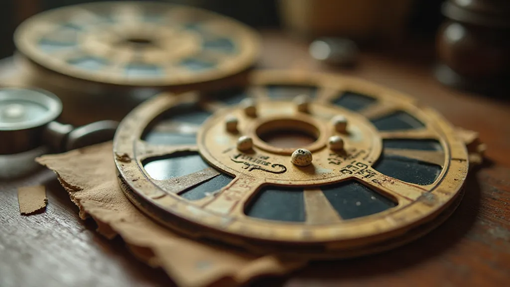 Close-up of a disassembled View-Master reel