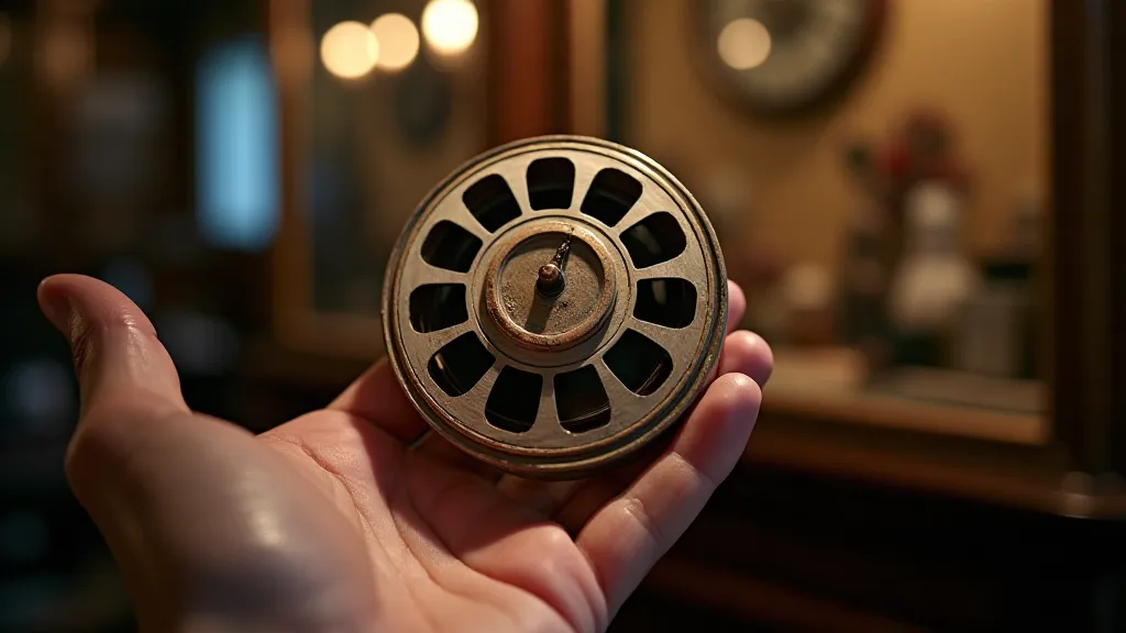 Hand holding a vintage View-Master reel