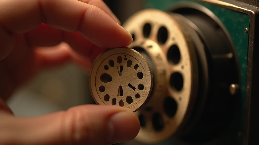 View-Master reel being inserted into a viewer