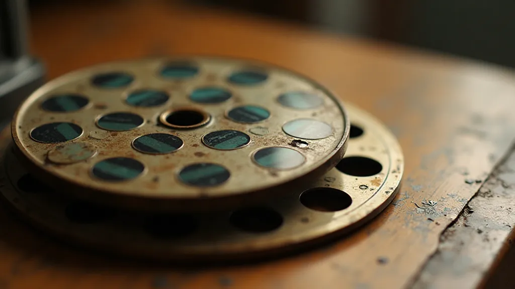 Close-up of a vintage View-Master reel