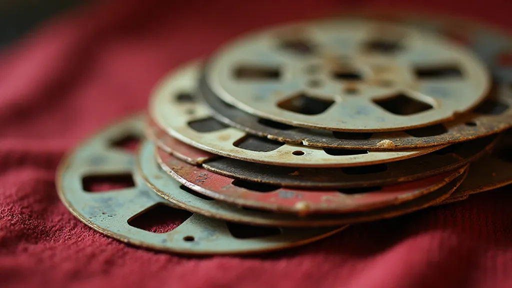 Vintage View-Master reels stacked on velvet cloth