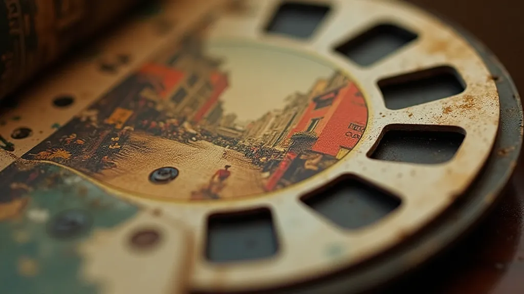 Close-up of a vintage View-Master reel image.